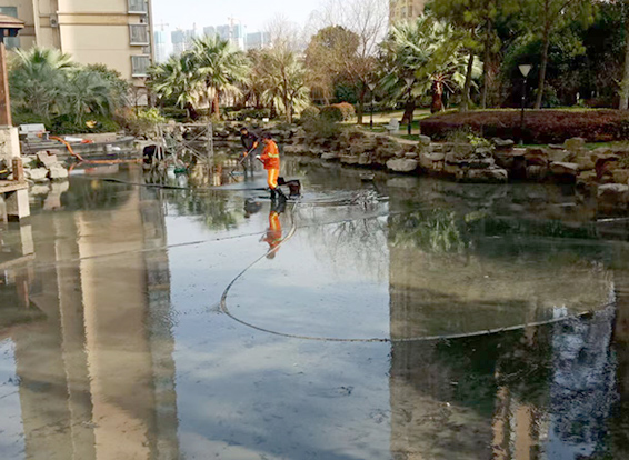 康县景观池淤泥清理